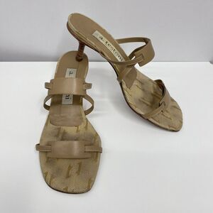A. Testoni‎ Leather Sandals Shoes Khaki Strappy Size 36